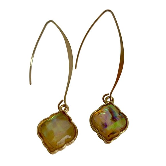 Vintage-Inspired Gold & Gemstone Costume Jewelry Pin Brooch w/ Matching Earrings - Picture 6 of 8